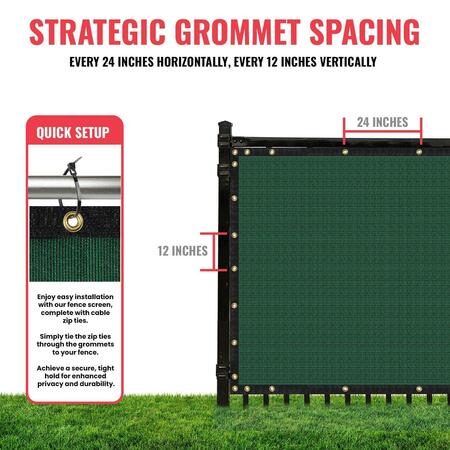 Sealtech Ultra Heavy Duty 200 GSM Privacy Fence Green4X10 NonRecycled Polyethylene Cable Zip Ties ST-203-4X10